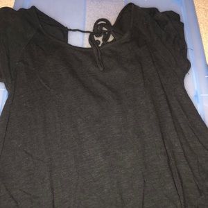 black tie backs and lace back t-shirt